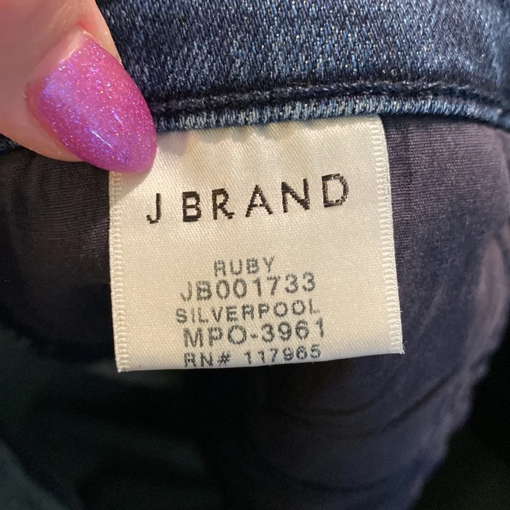 J Brand Ruby Silverpool Jeans Step Hem Silver Dipped 26 EUC